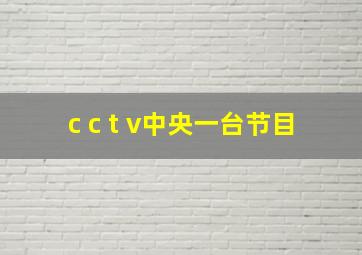 c c t v中央一台节目